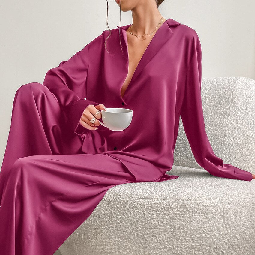 Damen Luxus Satin Pyjama Set | Florence