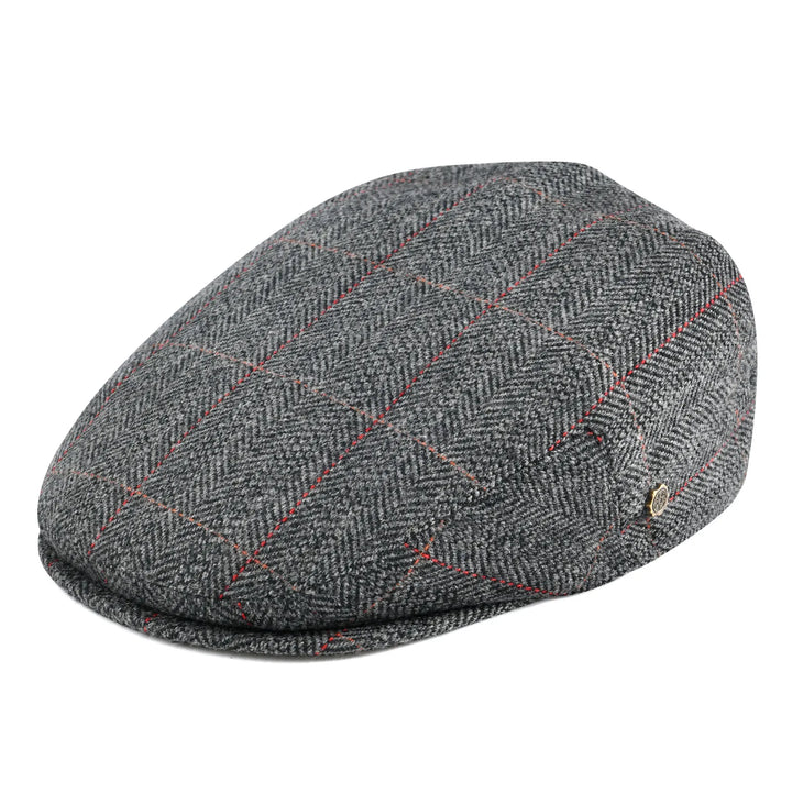 James | Klassische Fischgrät-Stich Flat Cap