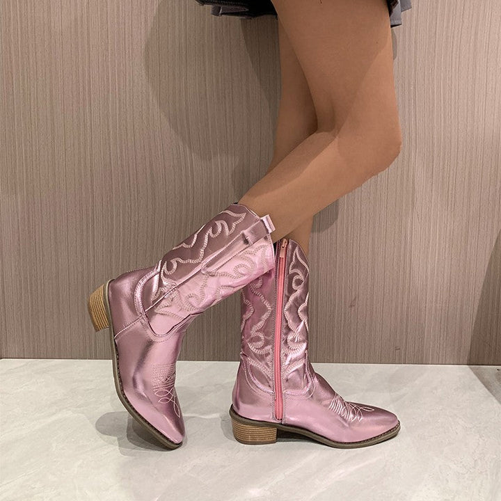 Sophie - Metallic Cowboy-Stiefel