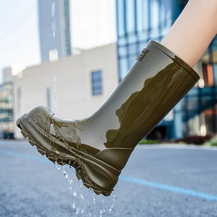 Bottes de pluie pour femme avec semelle antidérapante