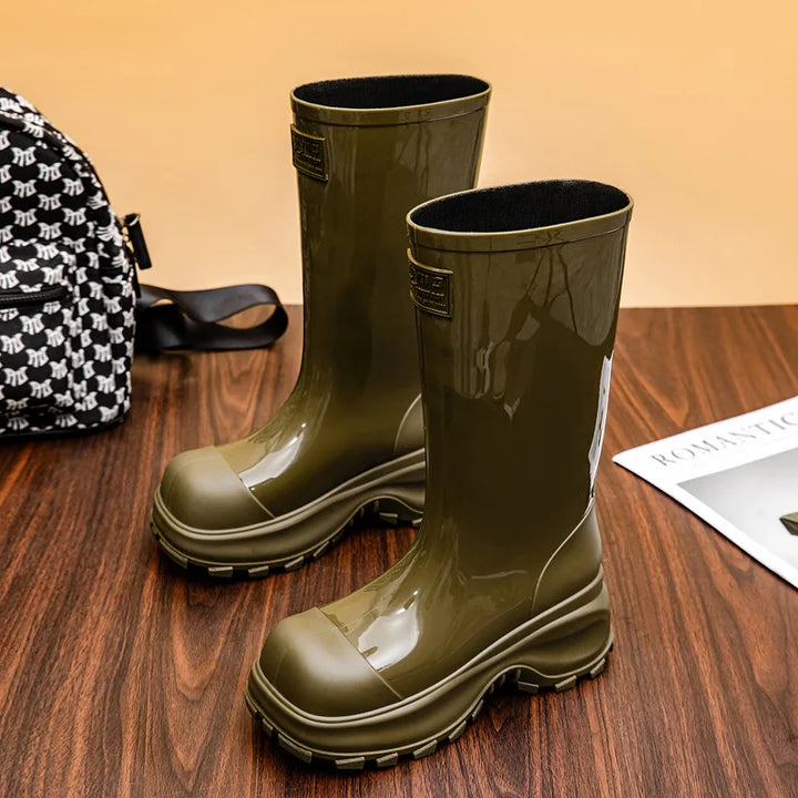 Bottes de pluie pour femme avec semelle antidérapante