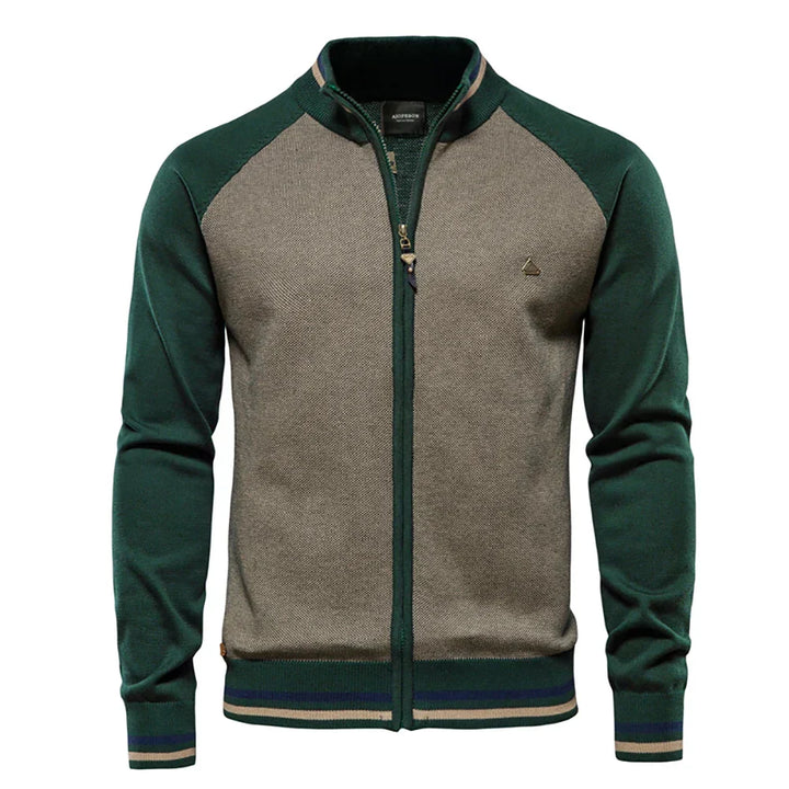 Henk | Herren Strickjacke Colorblock Reißverschluss Streifen