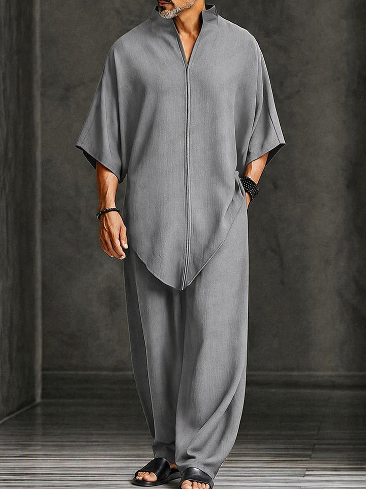 Leopold | Herren Relaxed Asymmetrischer Saum Zweiteiliger Set