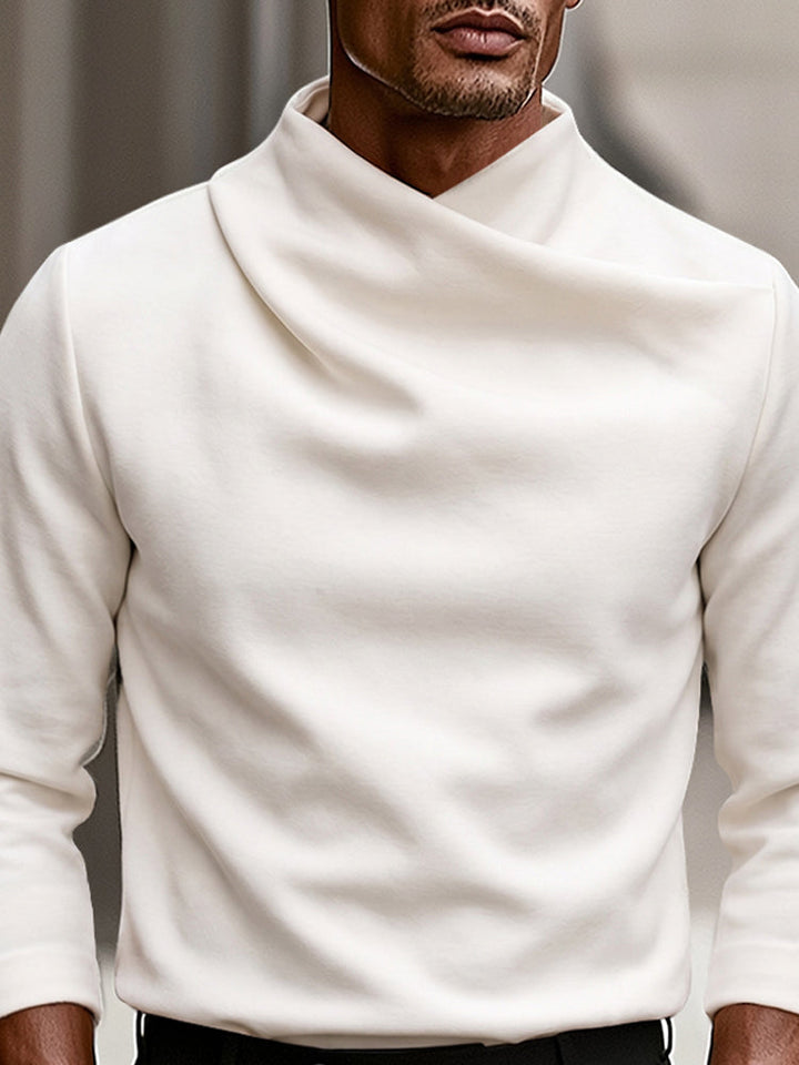 Thaddeus | Herren Stretch Crossover Mock Neck Top für Herbst und Winter