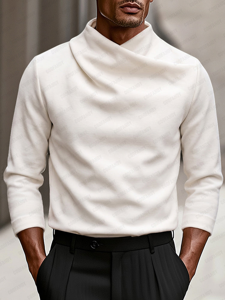 Thaddeus | Herren Stretch Crossover Mock Neck Top für Herbst und Winter
