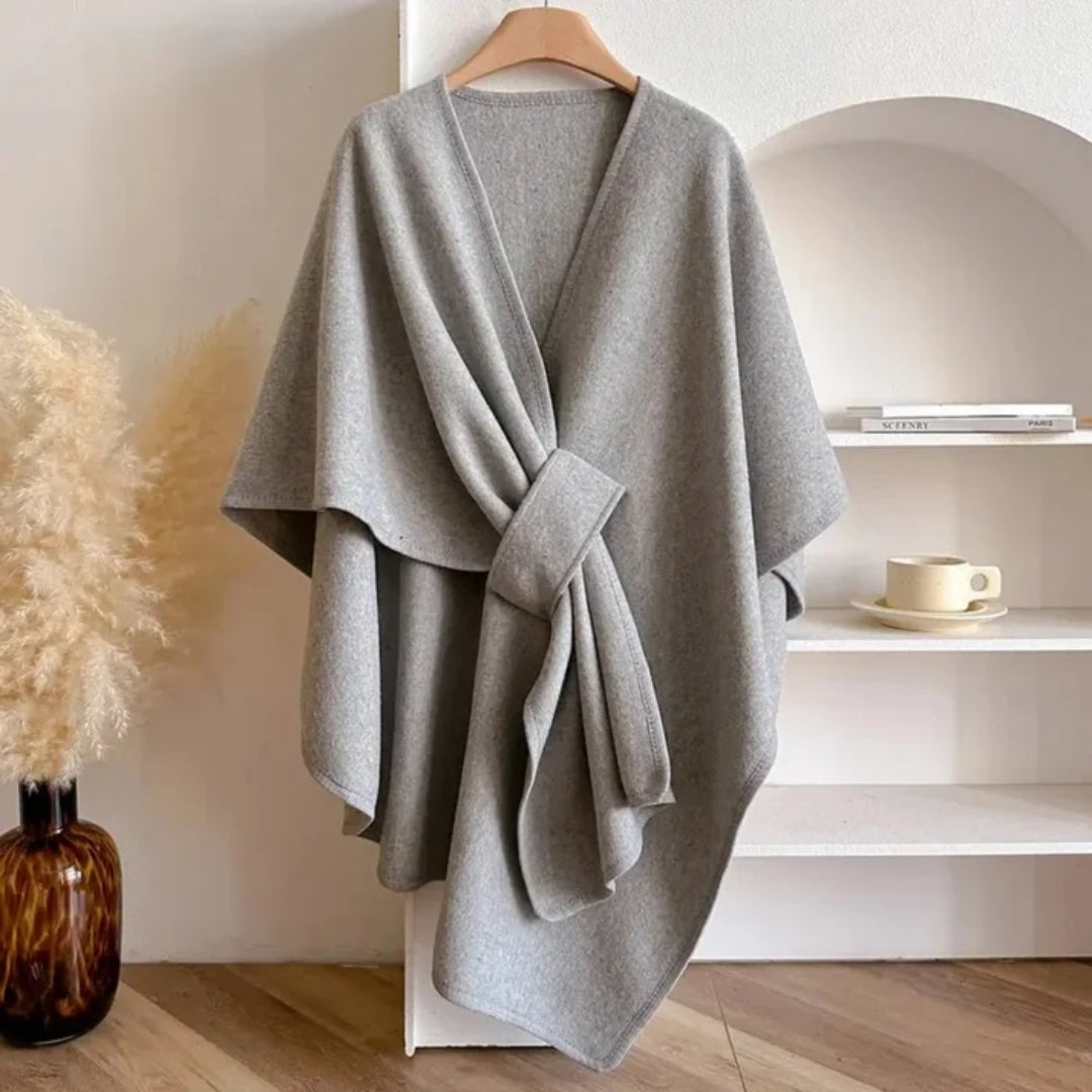 Mireia - Poncho Damen mit Eleganter Schaloptik und Fließender Passform