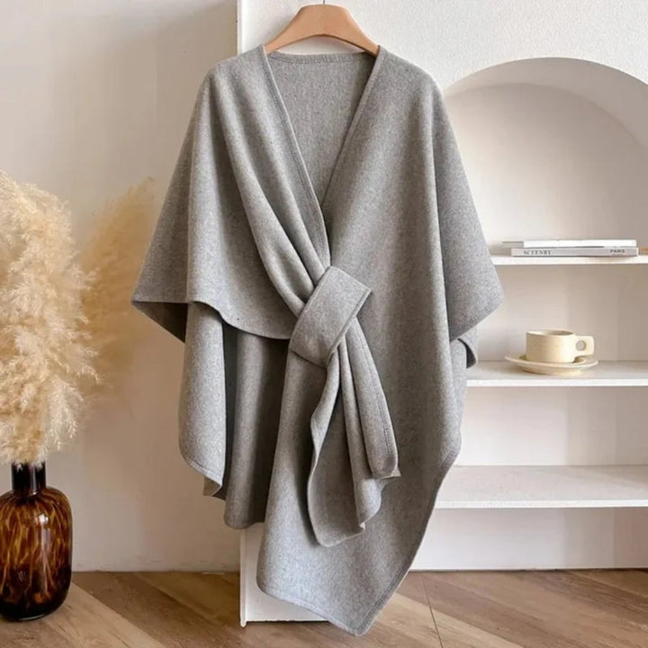 Mireia - Poncho Damen mit Eleganter Schaloptik und Fließender Passform