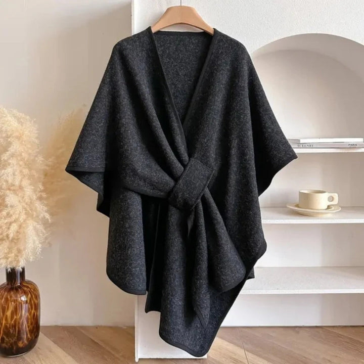 Mireia - Poncho Damen mit Eleganter Schaloptik und Fließender Passform