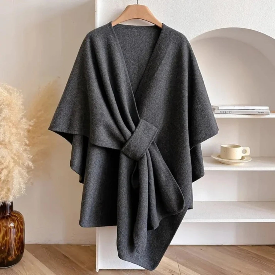 Mireia - Poncho Damen mit Eleganter Schaloptik und Fließender Passform