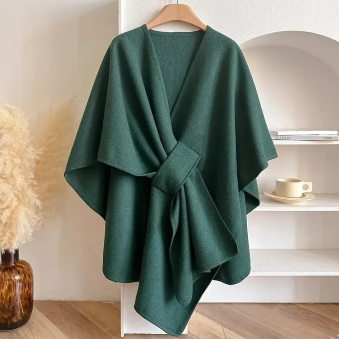 Mireia - Poncho Damen mit Eleganter Schaloptik und Fließender Passform