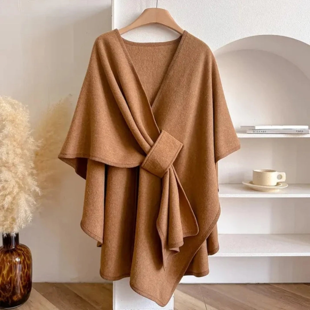 Mireia - Poncho Damen mit Eleganter Schaloptik und Fließender Passform