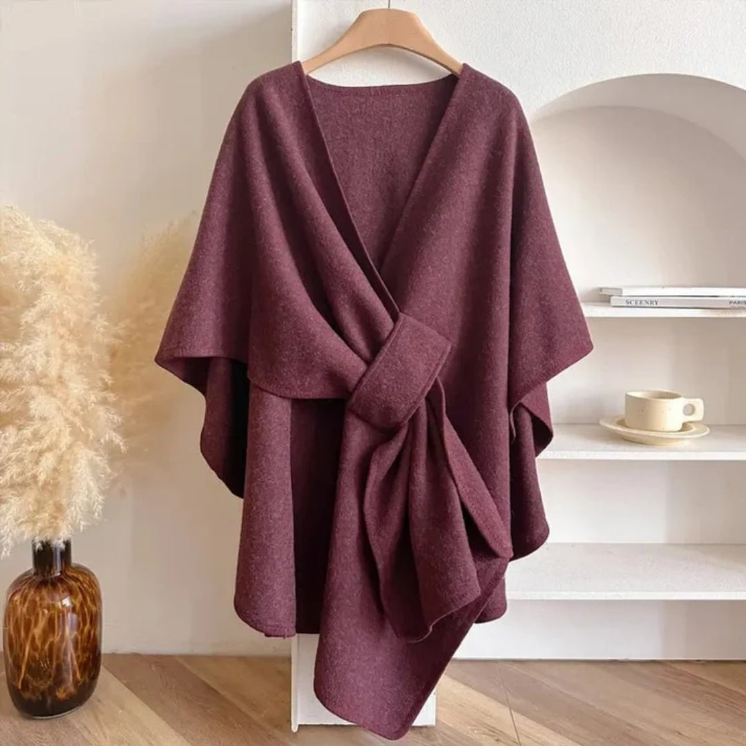 Mireia - Poncho Damen mit Eleganter Schaloptik und Fließender Passform