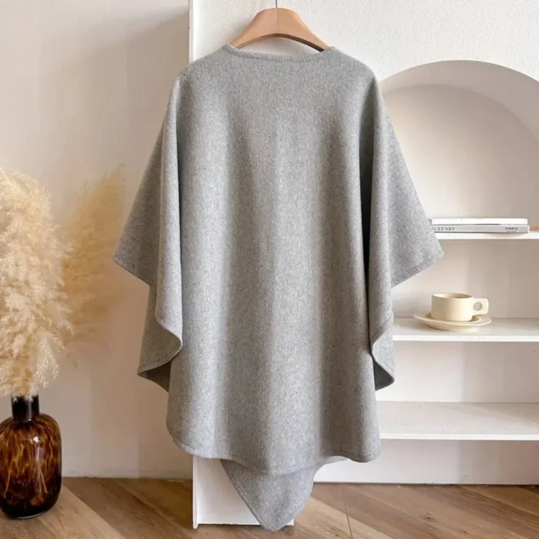 Mireia - Poncho Damen mit Eleganter Schaloptik und Fließender Passform