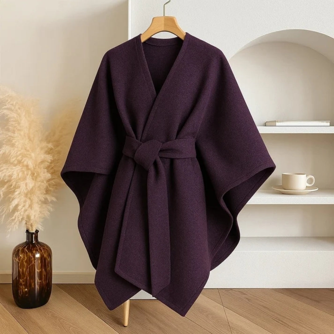 Mireia - Poncho Damen mit Eleganter Schaloptik und Fließender Passform