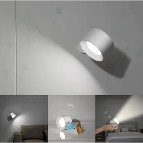 Multifunctional Wireless Wall Lamp Rechargeable &amp; Dimmable with 360° Rotation