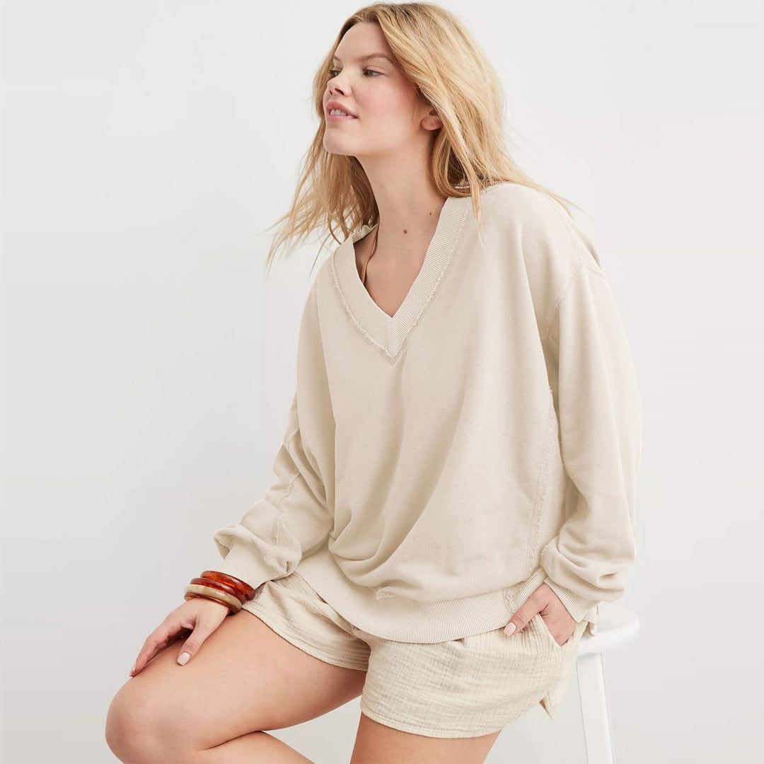 Damen Pullover mit V-Ausschnitt – Bequemer, Lässiger Sweater | Sana
