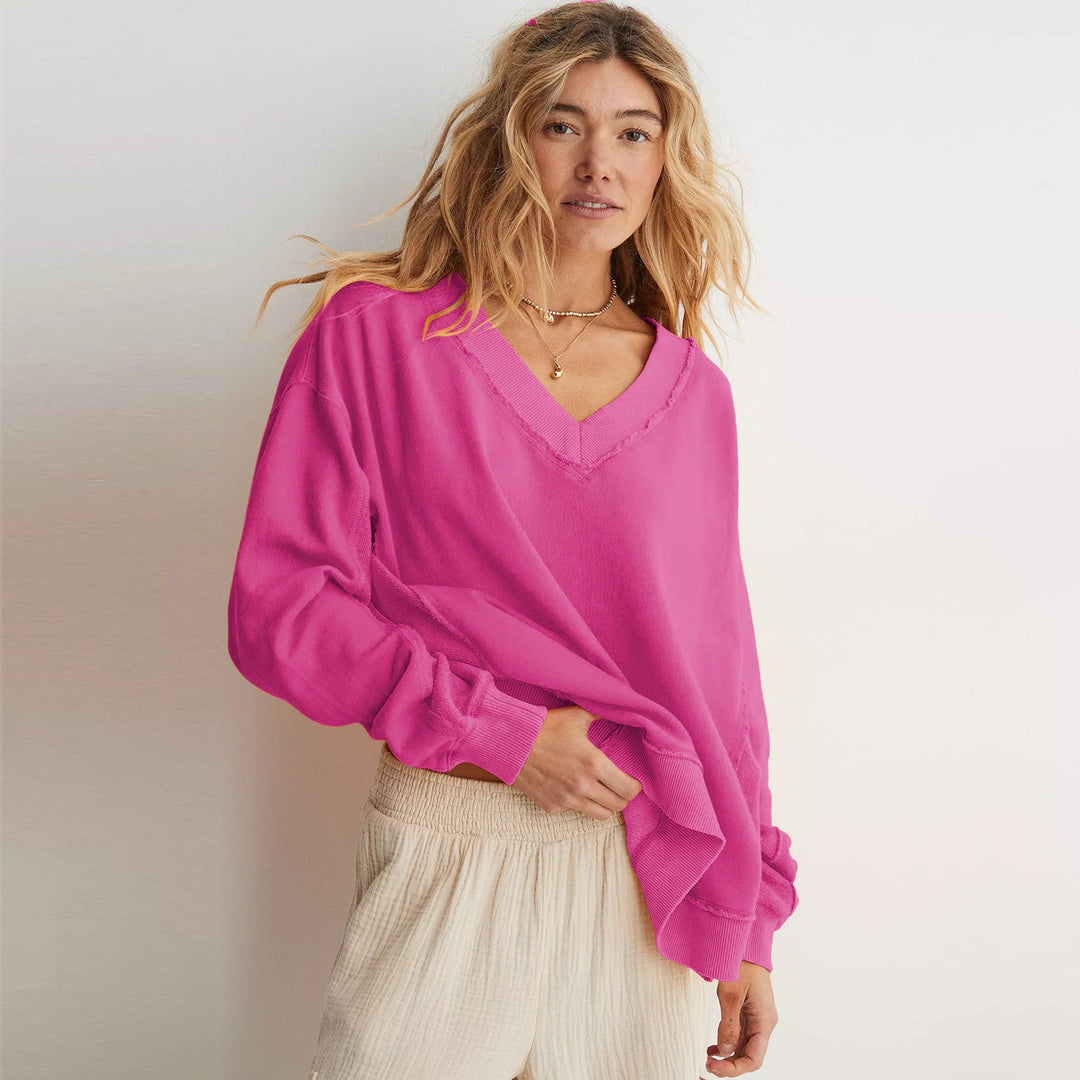 Damen Pullover mit V-Ausschnitt – Bequemer, Lässiger Sweater | Sana