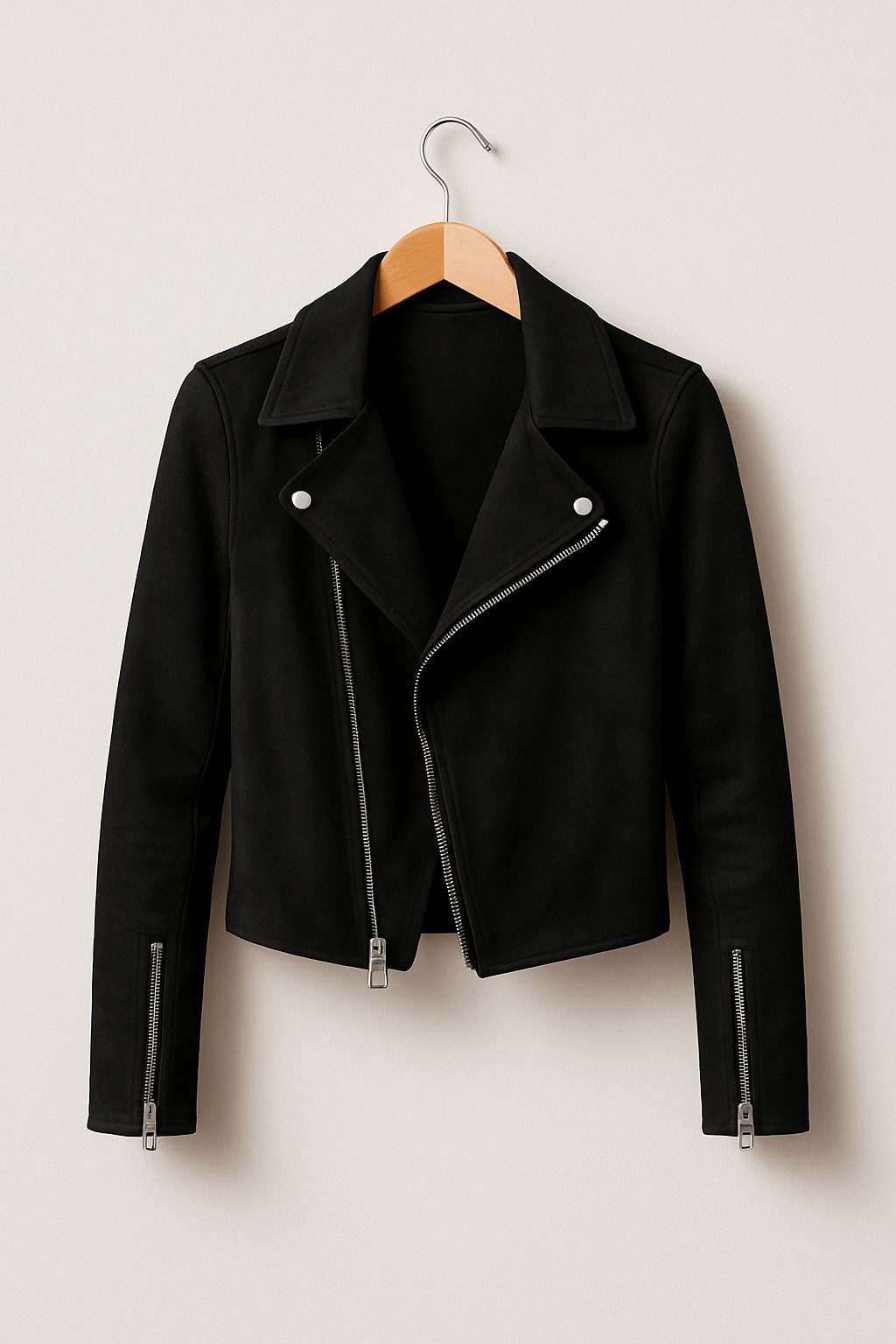 Jacke Damen - Asymmetrische Wildlederjacke