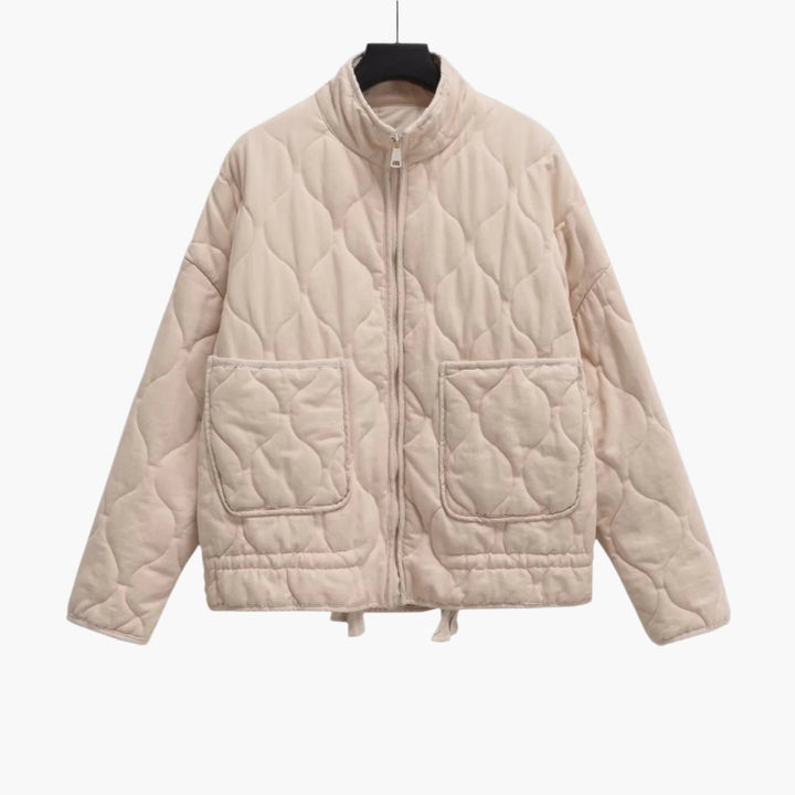 Damen Oversize Steppjacke mit Taschen und Reißverschluss – Modische Winterjacke 2024
