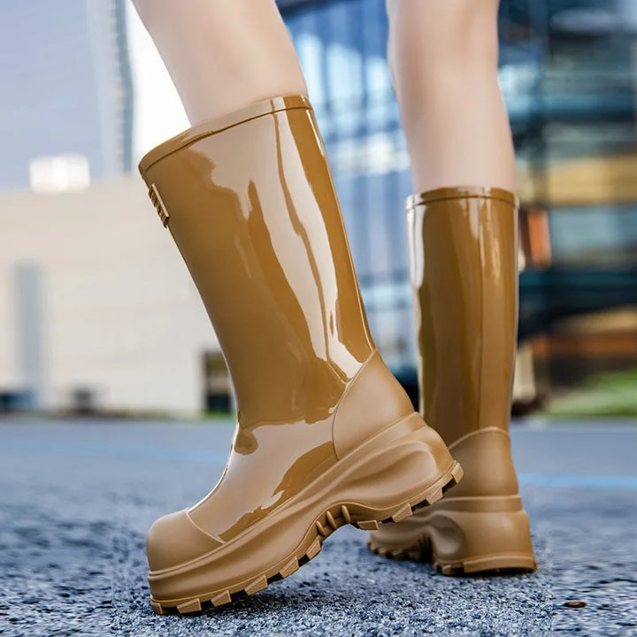 Bottes de pluie pour femme avec semelle antidérapante