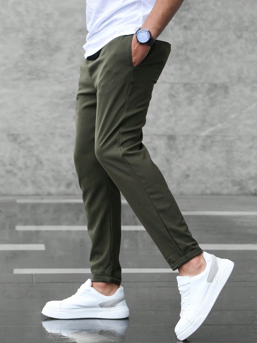 Kristof | Slim Fit Chino-Hose für Herren mit Kordelzug