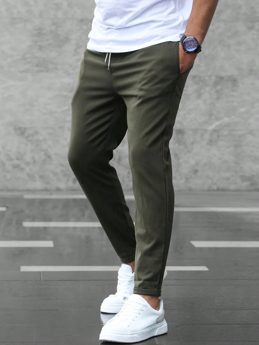 Kristof | Slim Fit Chino-Hose für Herren mit Kordelzug