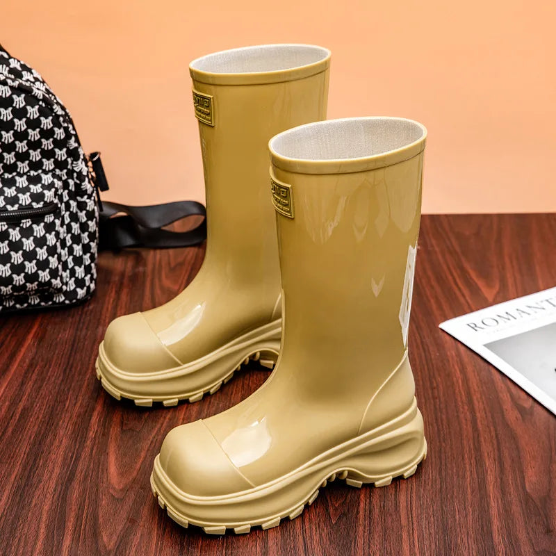 Bottes de pluie pour femme avec semelle antidérapante