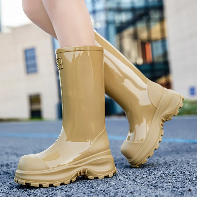 Bottes de pluie pour femme avec semelle antidérapante