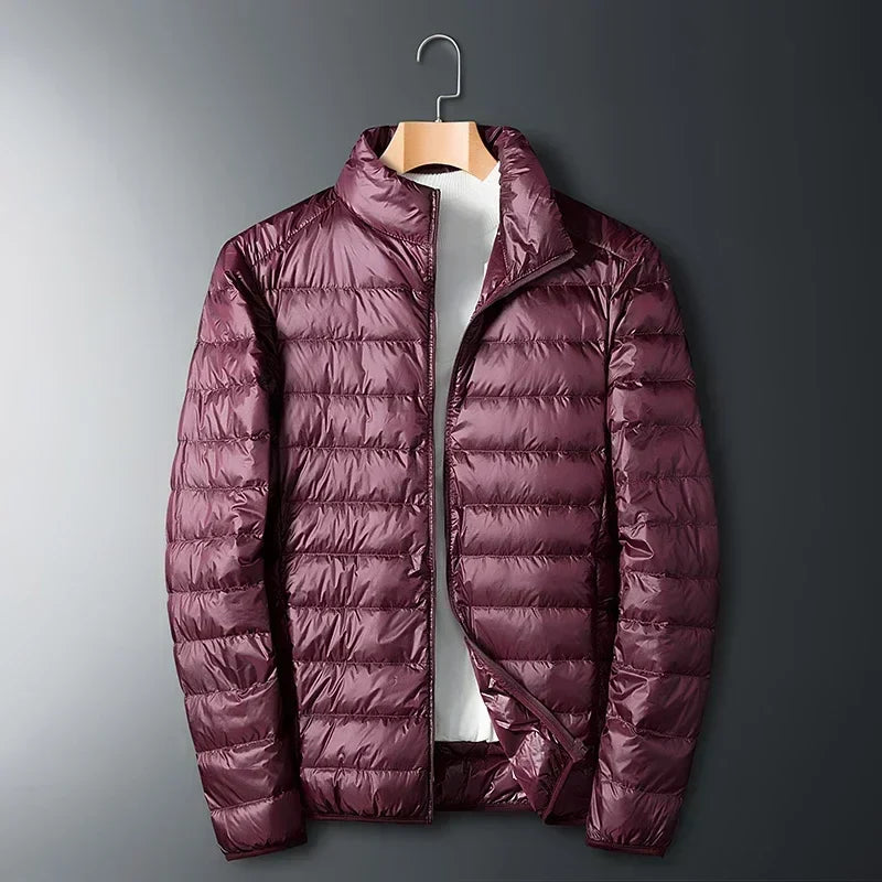 Herren Leichte Pufferjacke Mit Kompakt Aufbewahrungstasche