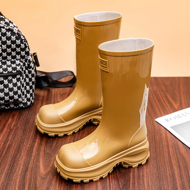 Bottes de pluie pour femme avec semelle antidérapante