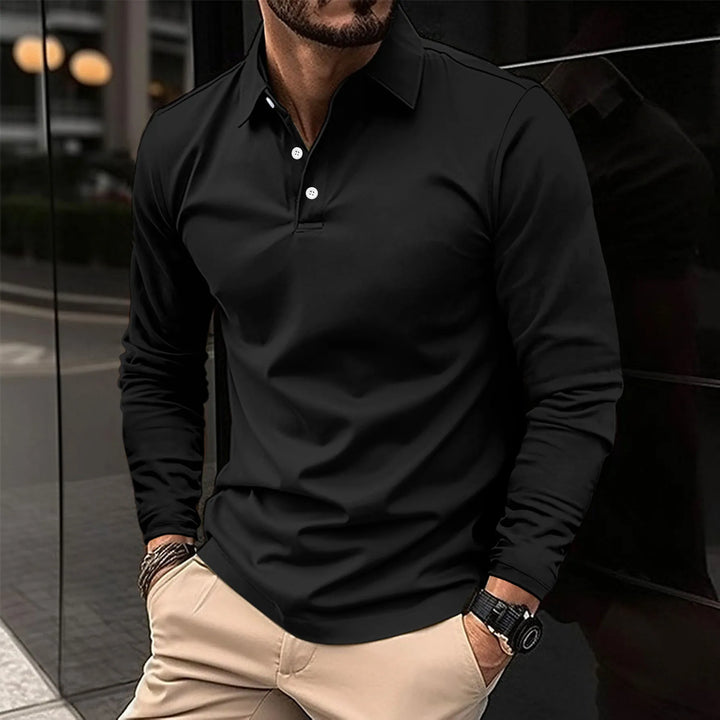 Gideon | Classic Long Sleeve Polo Shirt