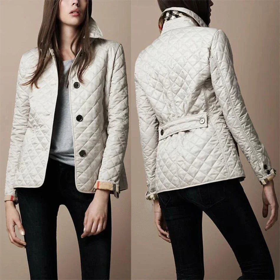 Damen Steppjacke mit Rautensteppung und Slim Fit, leichte Isolierung