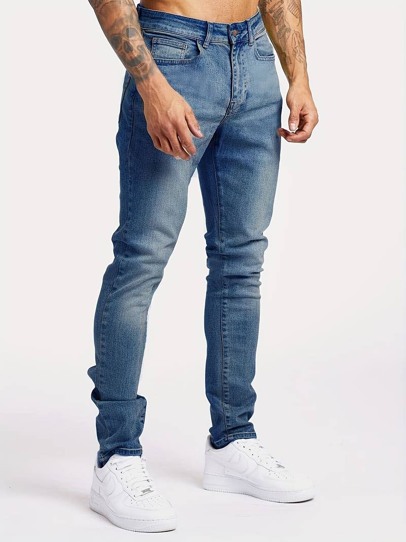 Jean slim pour homme avec coupe ajustée et cinq poches