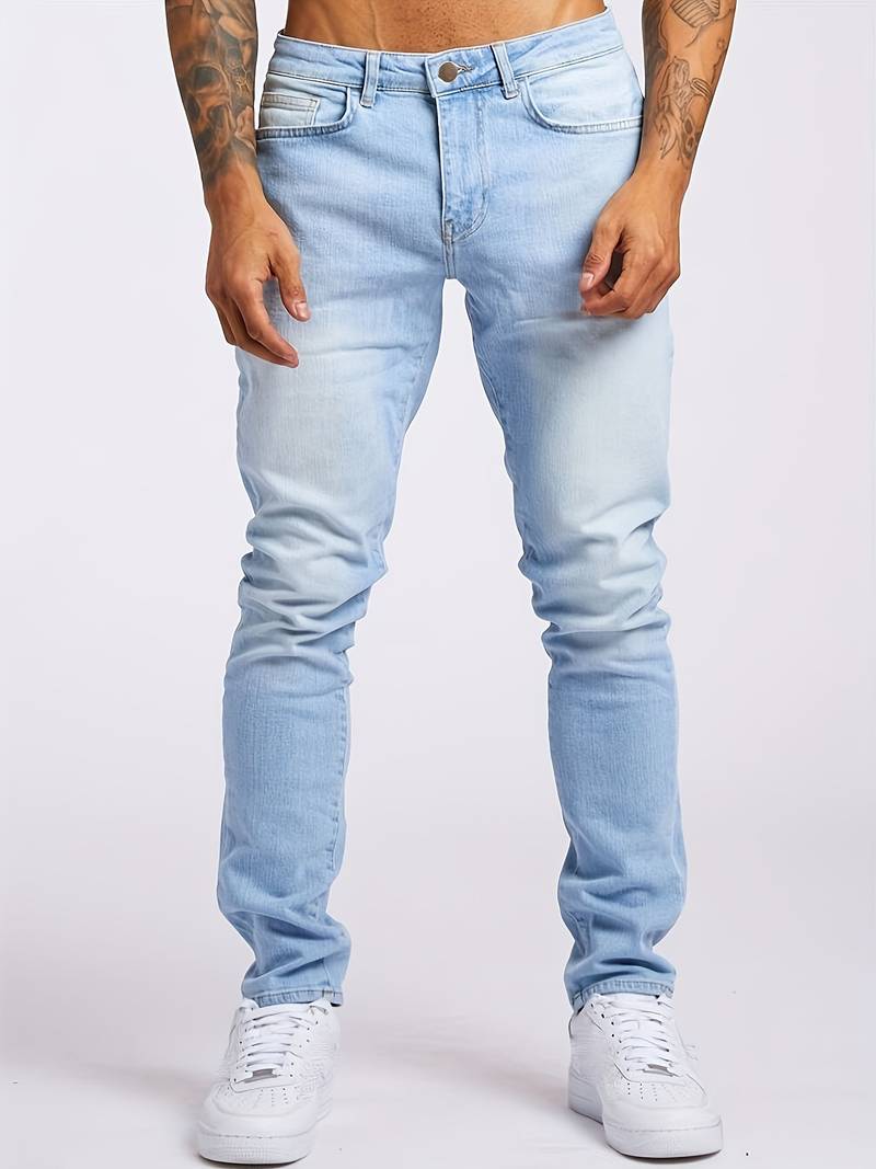 Jean slim pour homme avec coupe ajustée et cinq poches
