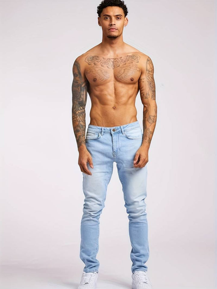 Jean slim pour homme avec coupe ajustée et cinq poches