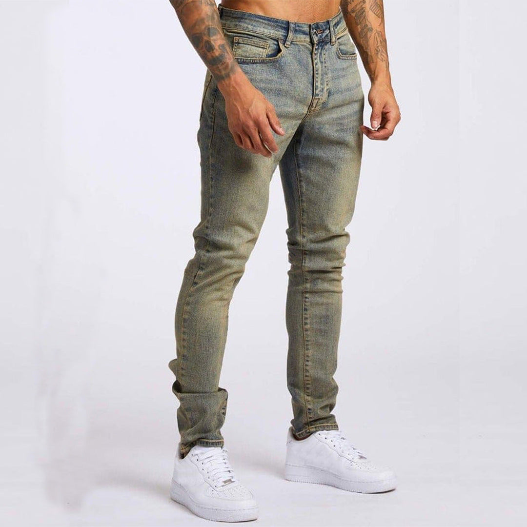 Jean slim pour homme avec coupe ajustée et cinq poches