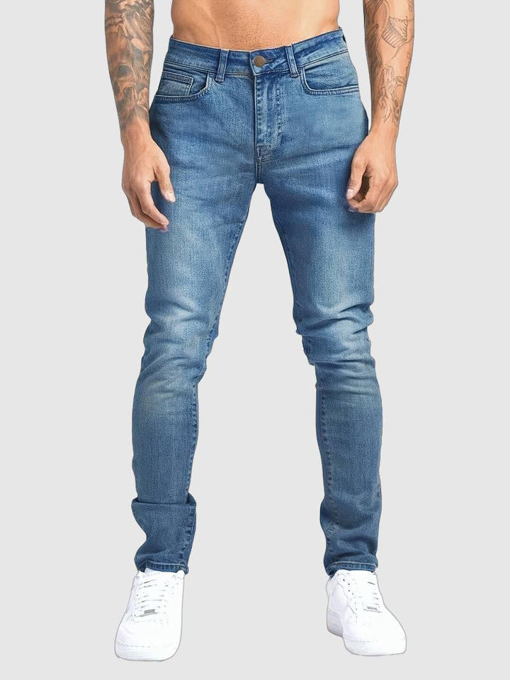 Jean slim pour homme avec coupe ajustée et cinq poches