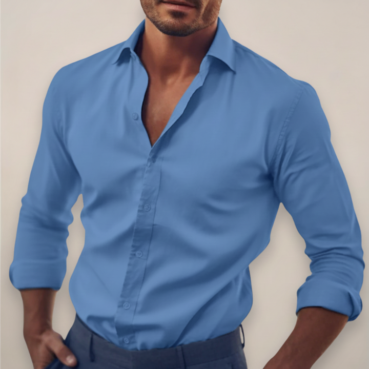 Chemise habillée slim fit à manches longues boutonnée pour homme