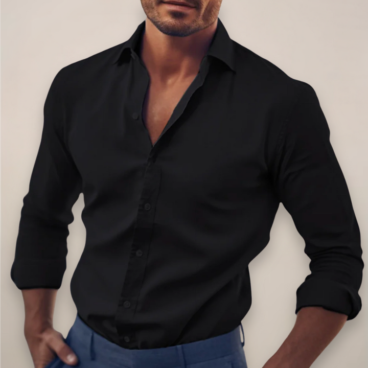 Chemise habillée slim fit à manches longues boutonnée pour homme