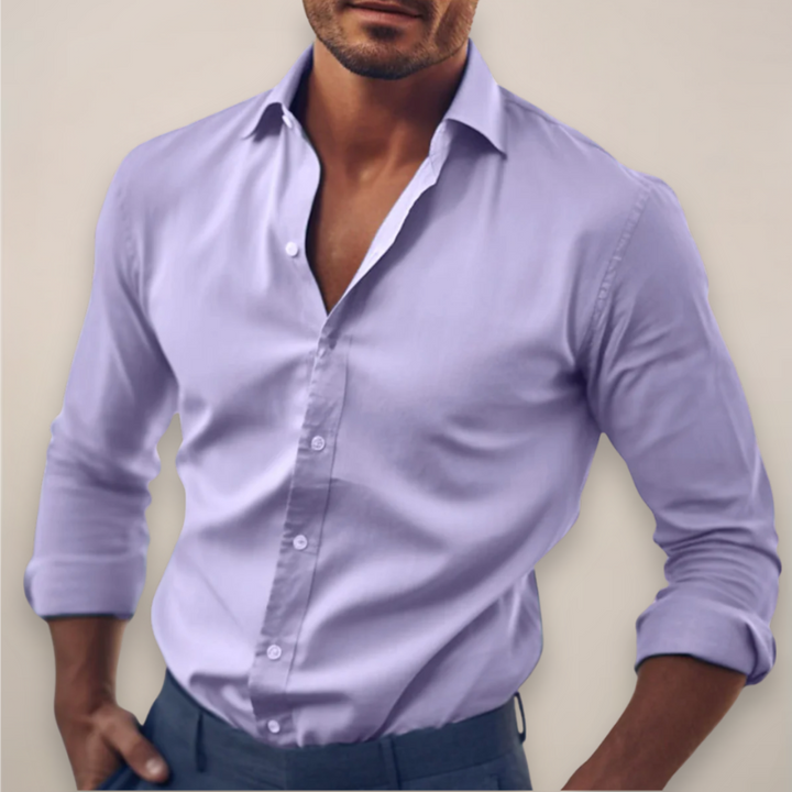 Chemise habillée slim fit à manches longues boutonnée pour homme