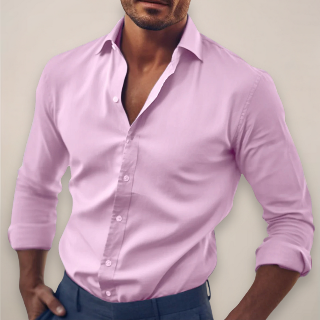 Chemise habillée slim fit à manches longues boutonnée pour homme