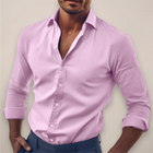 Chemise habillée slim fit à manches longues boutonnée pour homme