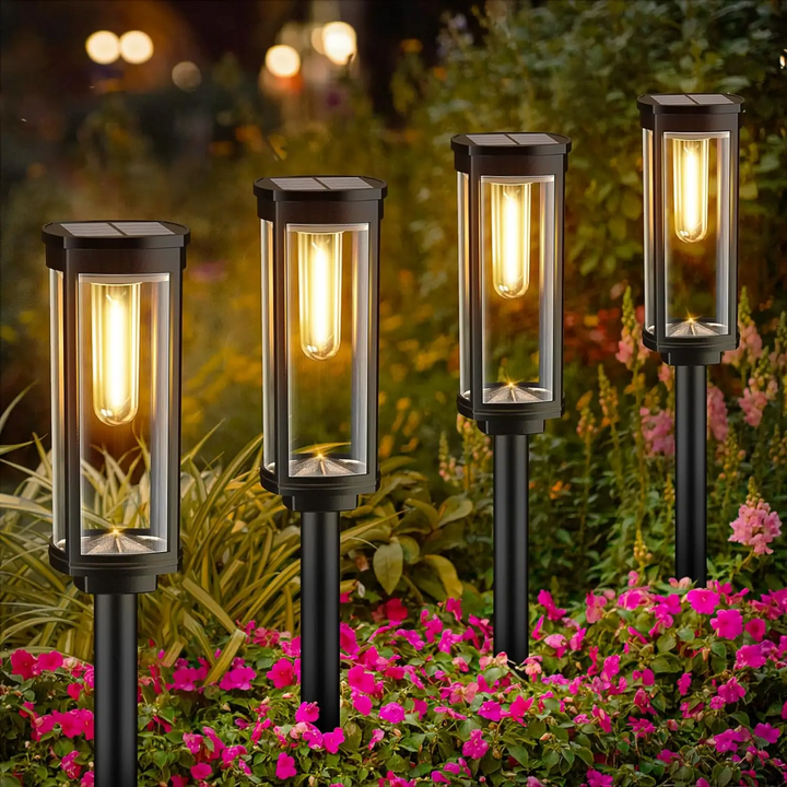 Solar Garden Light with Ground Spike | Warm White LED | IP Rated for Outdoors | Pathways &amp; Beds