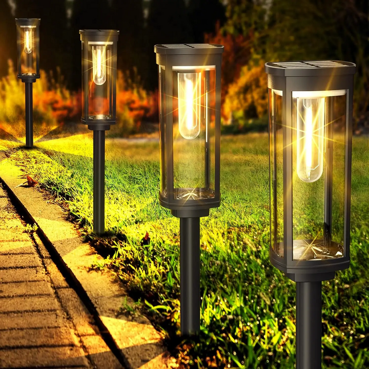 Solar Garden Light with Ground Spike | Warm White LED | IP Rated for Outdoors | Pathways &amp; Beds