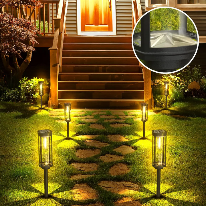Solar Garden Light with Ground Spike | Warm White LED | IP Rated for Outdoors | Pathways &amp; Beds