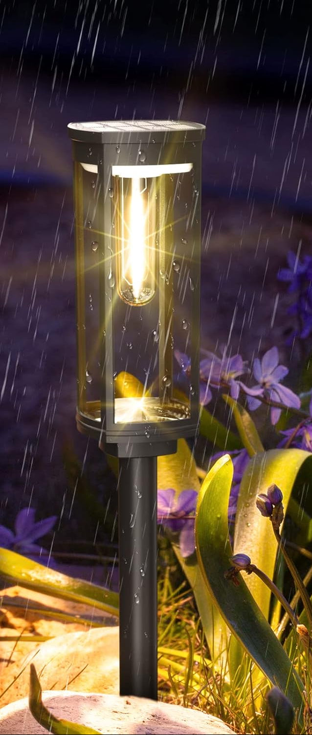 Solar Garden Light with Ground Spike | Warm White LED | IP Rated for Outdoors | Pathways &amp; Beds