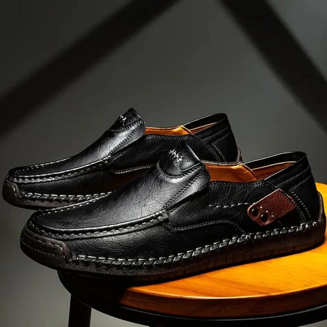FlexStep - Leder Slipper Herren - Komfortabel &amp; Stilvoll Ohne Schnürsenkel