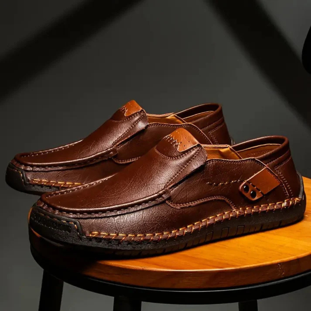 FlexStep - Leder Slipper Herren - Komfortabel &amp; Stilvoll Ohne Schnürsenkel