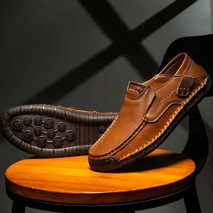 FlexStep - Leder Slipper Herren - Komfortabel &amp; Stilvoll Ohne Schnürsenkel