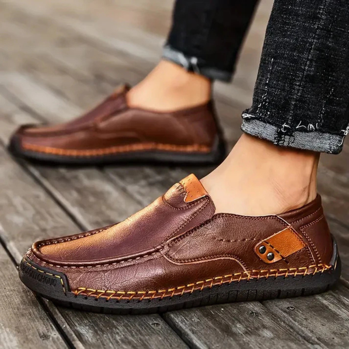 FlexStep - Leder Slipper Herren - Komfortabel &amp; Stilvoll Ohne Schnürsenkel